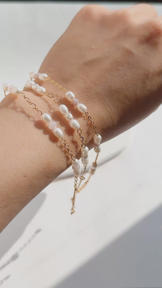 14K Gold-filled Freshwater Pearls Bracelet