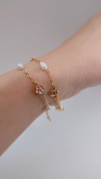 18k Gold-plated Sakura Pearl Bracelet